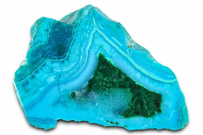 Polished Banded Chrysocolla Slice - Bagdad Mine, Arizona #378905